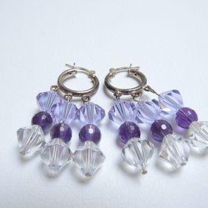 Sterling silver small hoop chandelier earrings